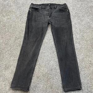 7 for All Mankind THE STRAIGHT Black Jeans Men's Size 37x31 Stretch Whiskering